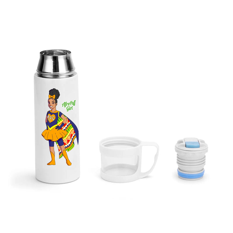 Afro Puff Girl Vacuum Bottle with Cup