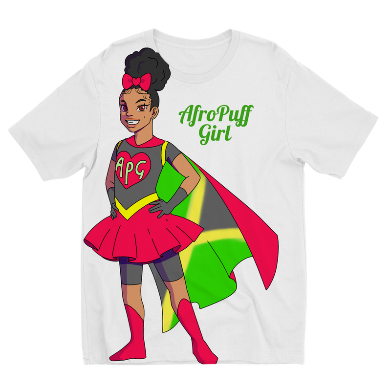 AfroPuff Girl Sublimation Kids- Jamaica T-Shirt