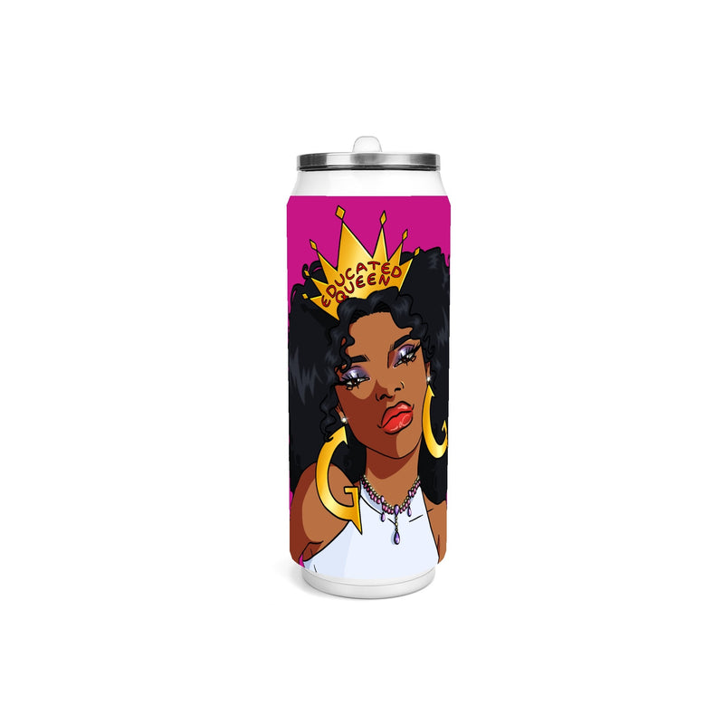 Educated Queen 17oz Stainless Steel Cola Can Shaped Tumbler