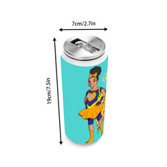 Afro Puff Girl 17oz Stainless Steel Cola Can Shaped Tumbler
