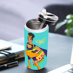 Afro Puff Girl 17oz Stainless Steel Cola Can Shaped Tumbler