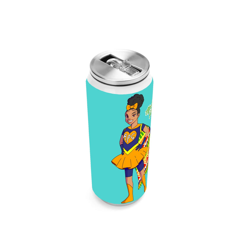 Afro Puff Girl 17oz Stainless Steel Cola Can Shaped Tumbler