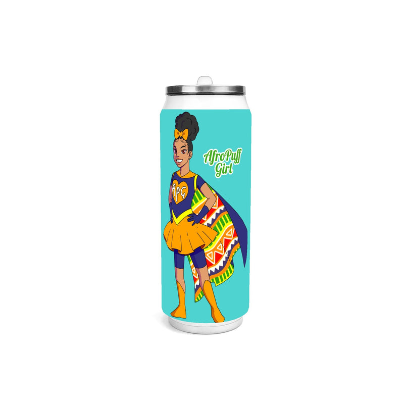 Afro Puff Girl 17oz Stainless Steel Cola Can Shaped Tumbler
