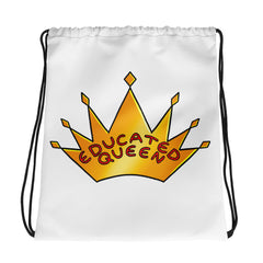 Educated Queen Crown Drawstring bag
