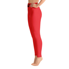 Womens Cherry-Red Yoga Leggings