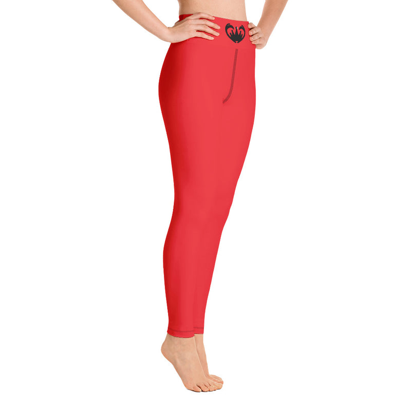 Womens Cherry-Red Yoga Leggings