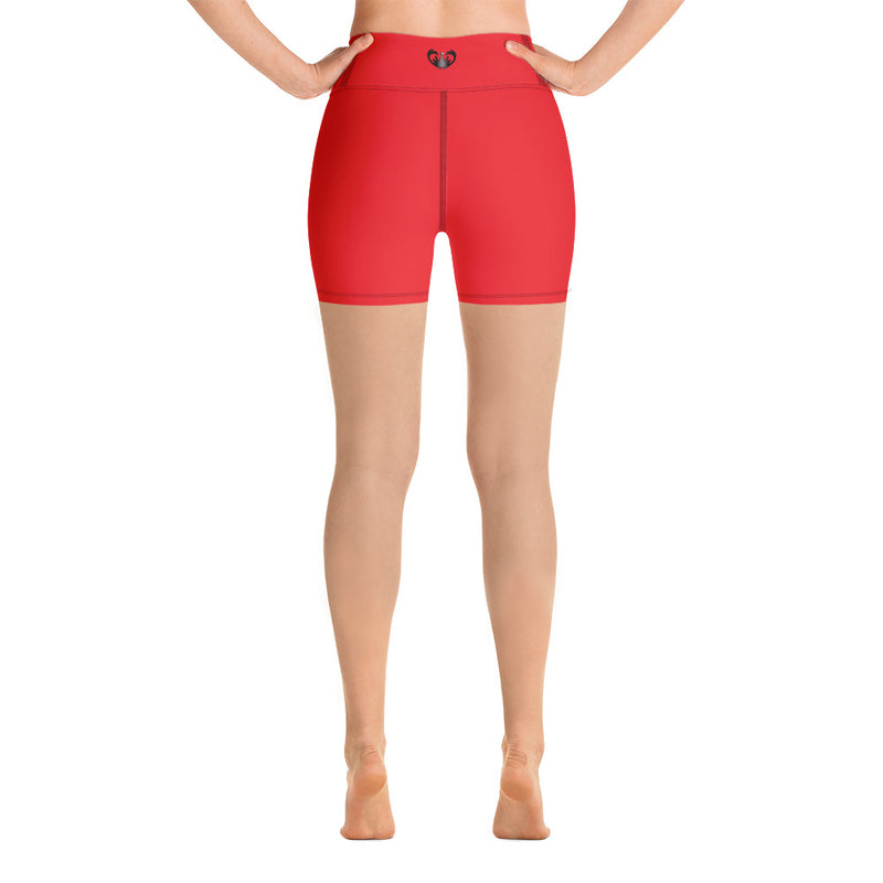 Cherry-Red Yoga Shorts