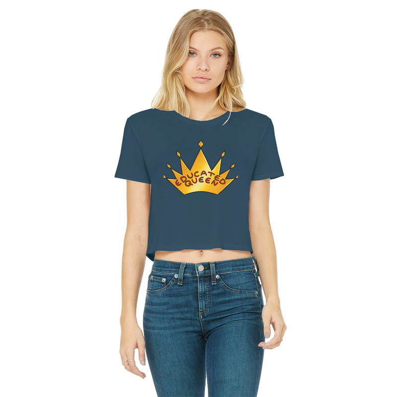 Educated Queen Crown Cropped T-Shirt