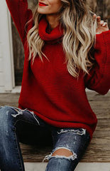 Women's Thick Thread High Neck Pullover